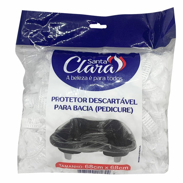 PROTETOR DE BACIA DESCARTÁVEL PEDICURE 68x68cm SANTA CLARA- 50 UND INVILA - Tudo para unhas em gel