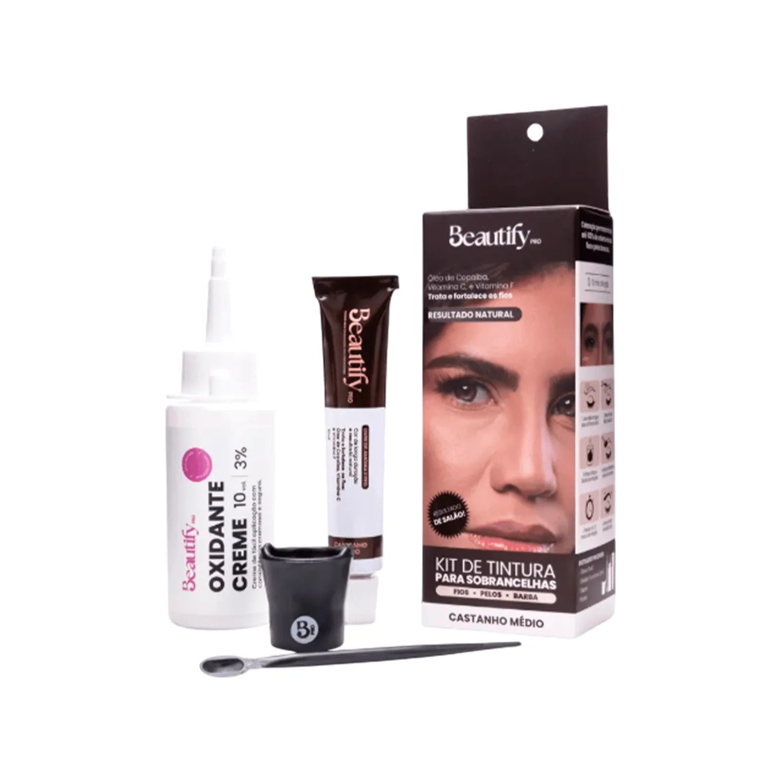 KIT DE TINTURA BEAUTIFY CASTANHO MÉDIO INVILA - Tudo para unhas em gel