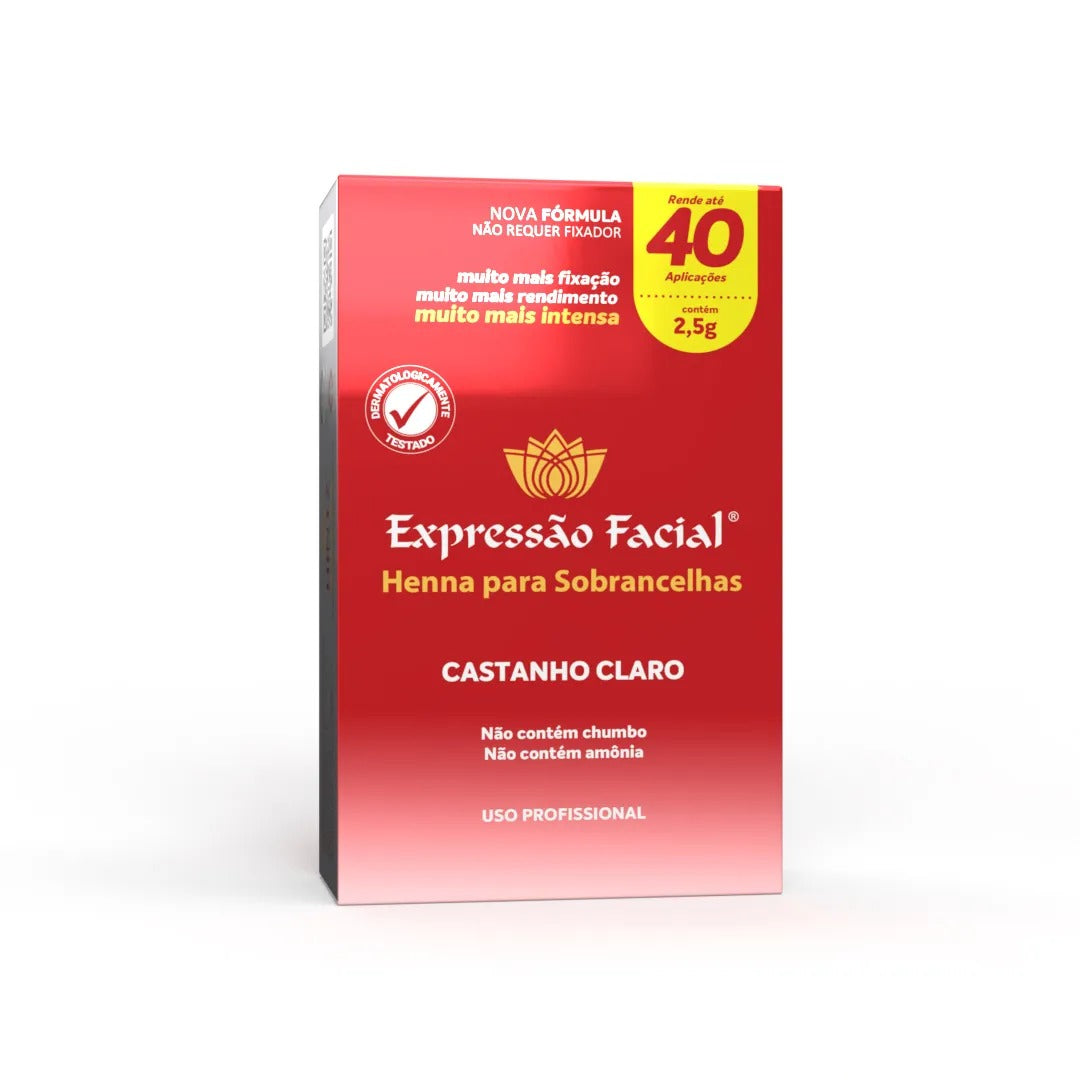HENNA CASTANHO CLARO 2,5G - EXPRESSÃO FACIAL INVILA - Tudo para unhas em gel