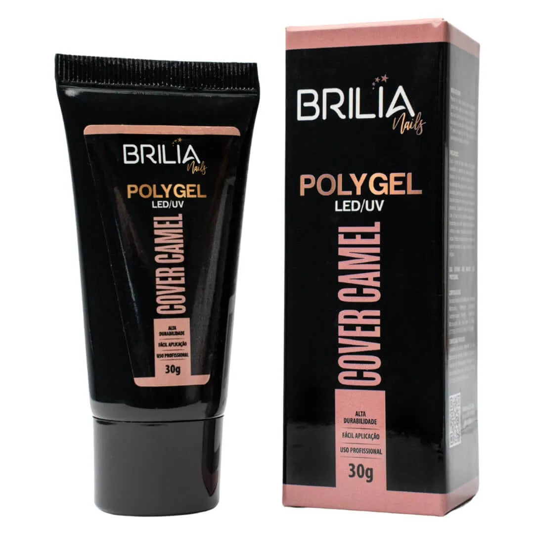 POLY GEL BRILIA COVER CAMEL 30G INVILA - Tudo para unhas em gel
