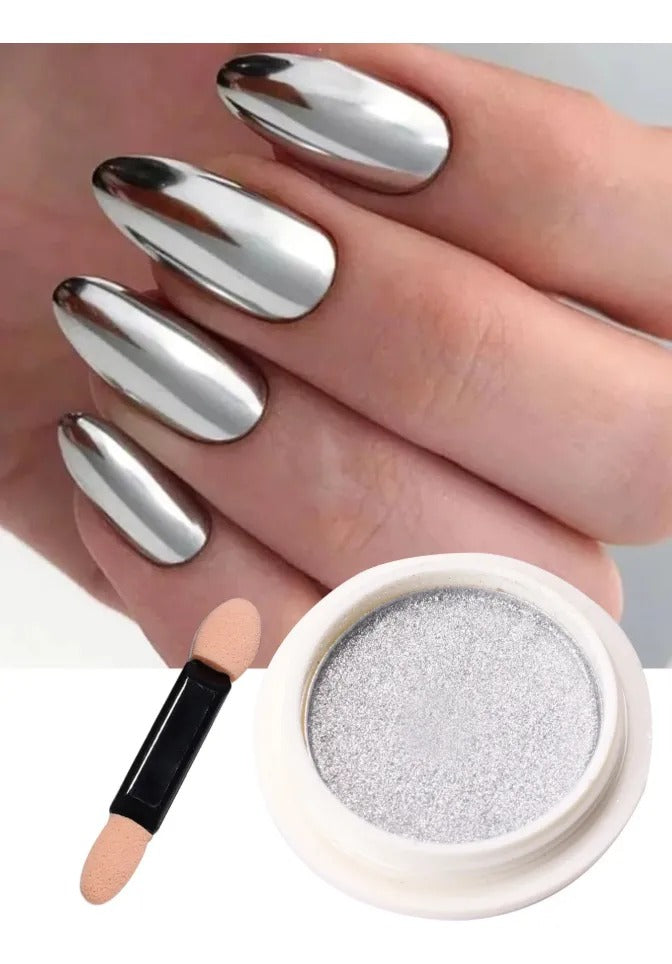 PÓ CROMADO PRATA INVILA - Tudo para unhas em gel