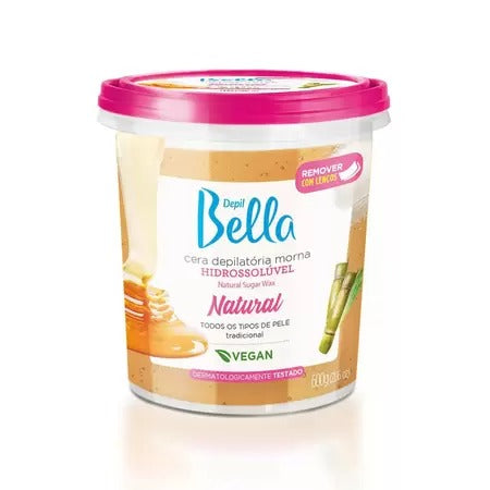CERA DEPILATÓRIA HIDROSSOLUVEL NATURAL DEPIL BELLA - 300G INVILA - Tudo para unhas em gel