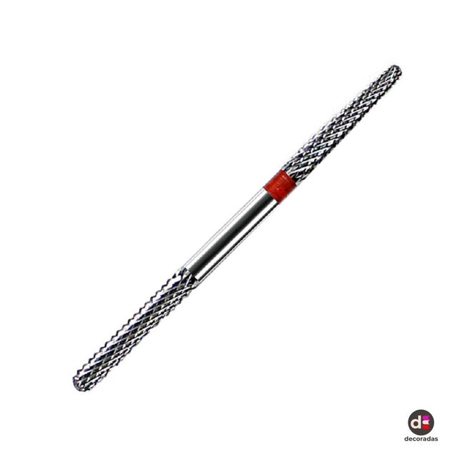 BROCA TUGSTENIO DOUBLE HEAD F 2 EM 1- VERMELHA INVILA - Tudo para unhas em gel