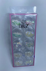 KIT GLITTER FLOCADO D&Z 10 UNIDADES INVILA - Tudo para unhas em gel