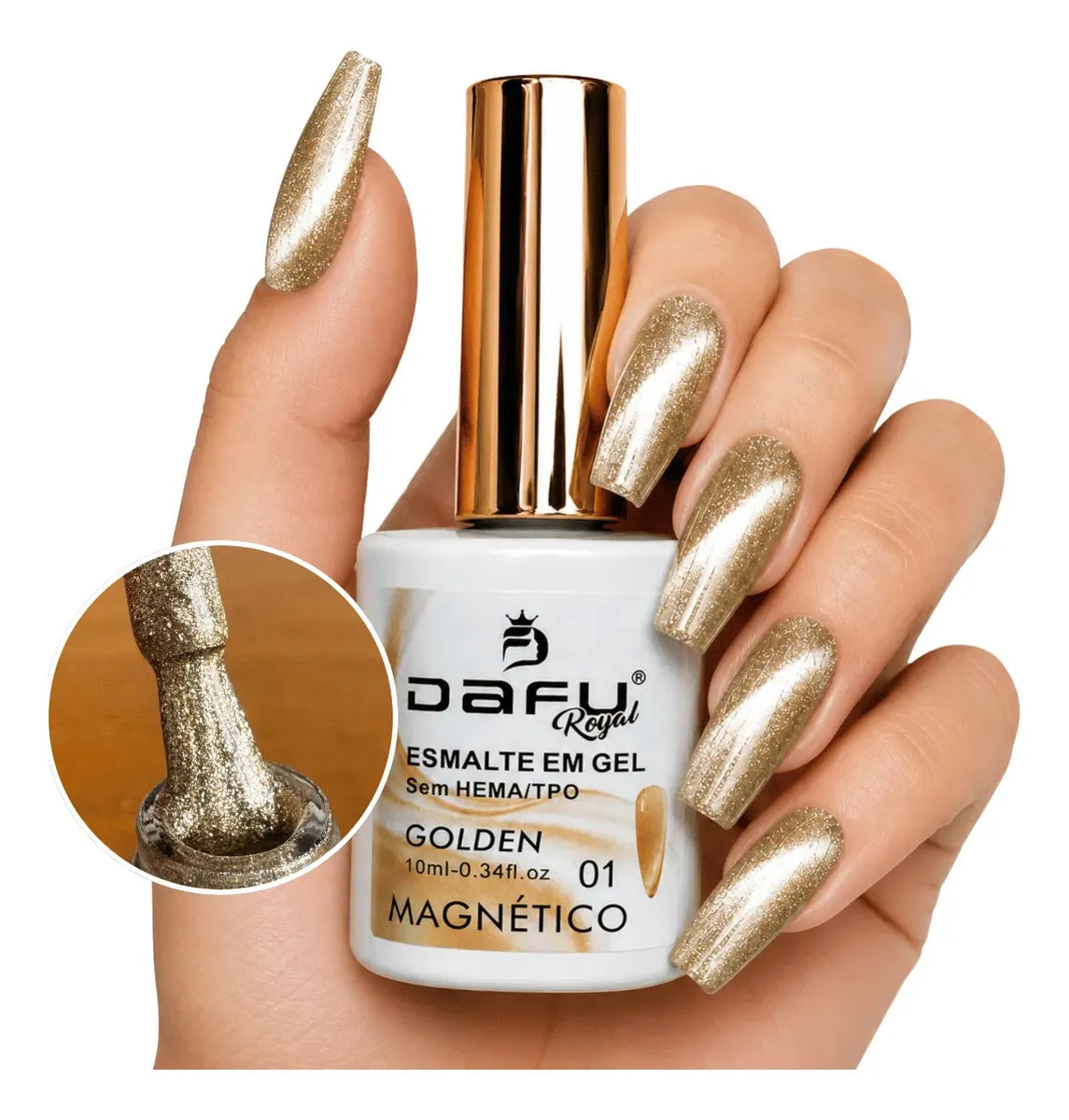ESMALTE EM GEL MAGNETICO  DAFU - LINHA GOLDEN