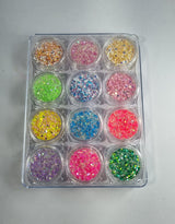 KIT GLITTER FLOCADO  PEQUENO- 12 UND INVILA - Tudo para unhas em gel