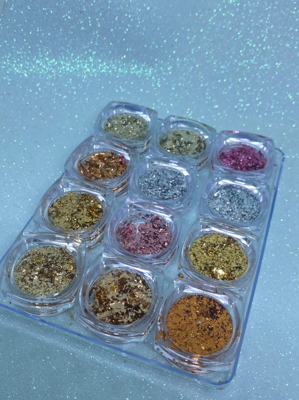 KIT FOLHA DE OURO COLORIDA INVILA - Tudo para unhas em gel