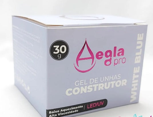 GEL AEGLA CONSTRUTOR WHITE BLUE 30g INVILA - Tudo para unhas em gel