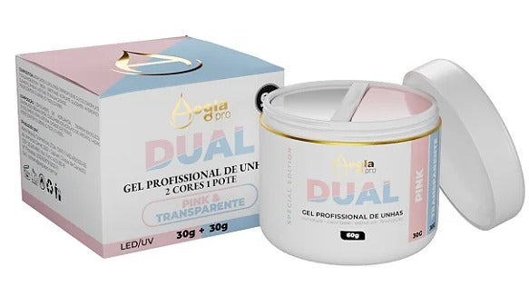 GEL DUAL  AEGLA PINK E TRANSPARENTE 60G INVILA - Tudo para unhas em gel