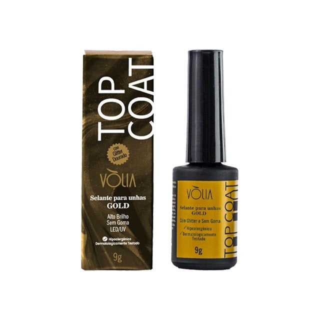 TOP COAT GOLD VOLIA- 9g INVILA - Tudo para unhas em gel
