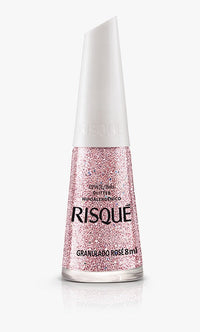 ESMALTE RISQUE GRANULADO ROSE 8ML INVILA - Tudo para unhas em gel
