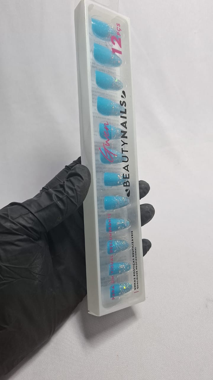 UNHA POSTIÇA DECORADA GWEN 12UN INVILA - Tudo para unhas em gel