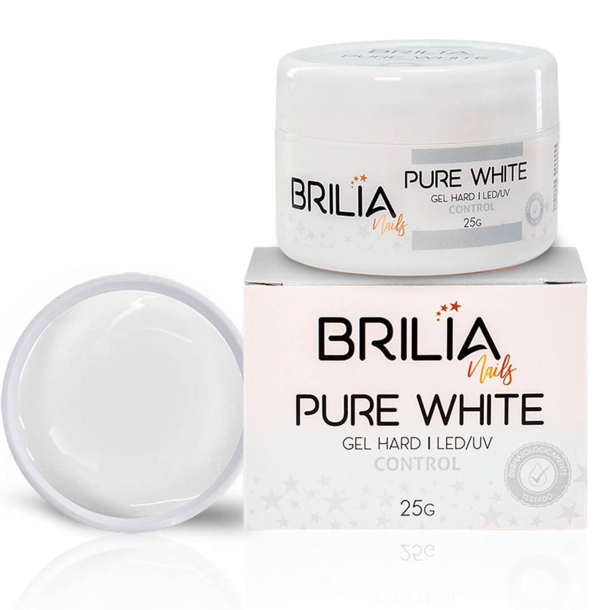 GEL BRILIA PURE WHITE 25G INVILA - Tudo para unhas em gel