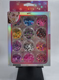 KIT GLITtER FLOCADO COLORIDO 12 UND INVILA - Tudo para unhas em gel
