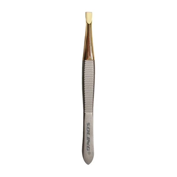 PINÇA PARA SOBRANCELHA GOLD-24- SOLING INVILA - Tudo para unhas em gel