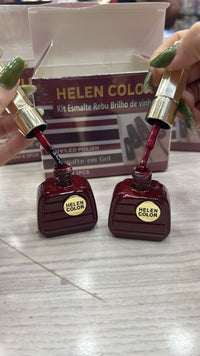 KIT ESMALTE HELEN COLOR REBU BRILHO DE VINHO