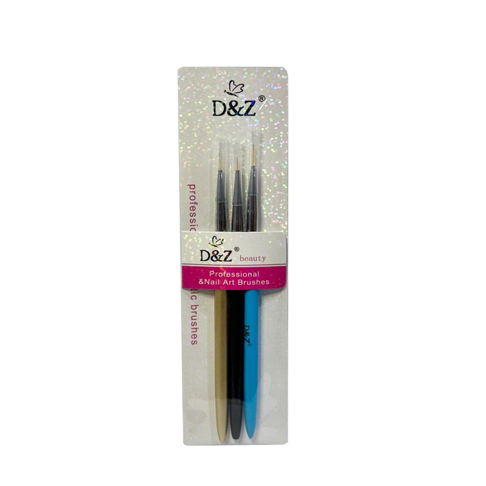 KIT PINCEL FINO PARA TRAÇOS D&Z- 3 UND INVILA - Tudo para unhas em gel
