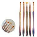 KIT PINCEL COLORIDO- 5und INVILA - Tudo para unhas em gel