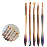 KIT PINCEL COLORIDO- 5und INVILA - Tudo para unhas em gel