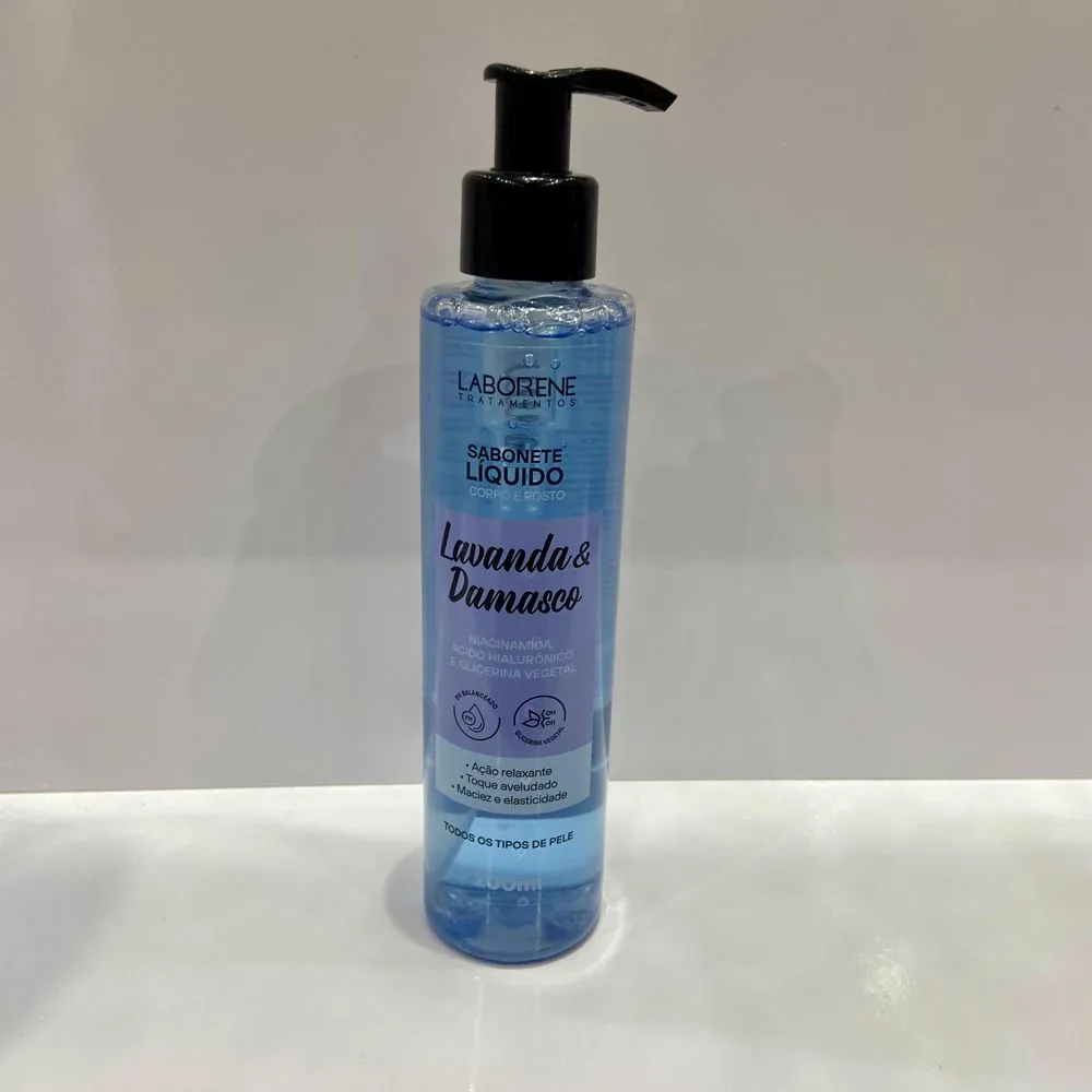 SABONETE LIQUIDO LAVANDA E DAMASCO LABORENE - 200mL INVILA - Tudo para unhas em gel