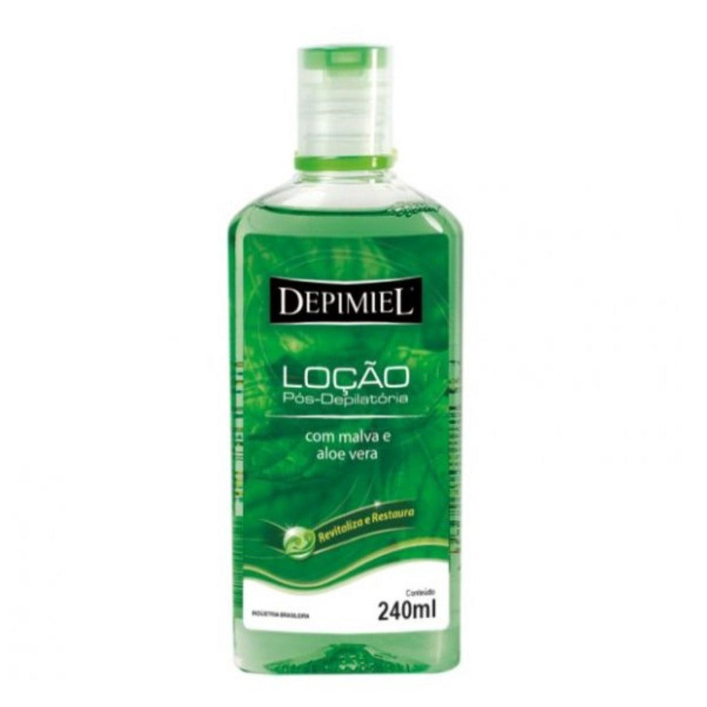 LOÇÃO PÓS-DEPILATORIA DEPIMIEL COM MALVA E ALOE VERA - 240 ML INVILA - Tudo para unhas em gel