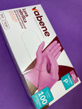 LUVA NITRILICA SEM PO VABENE ROSA (P) 100un INVILA - Tudo para unhas em gel