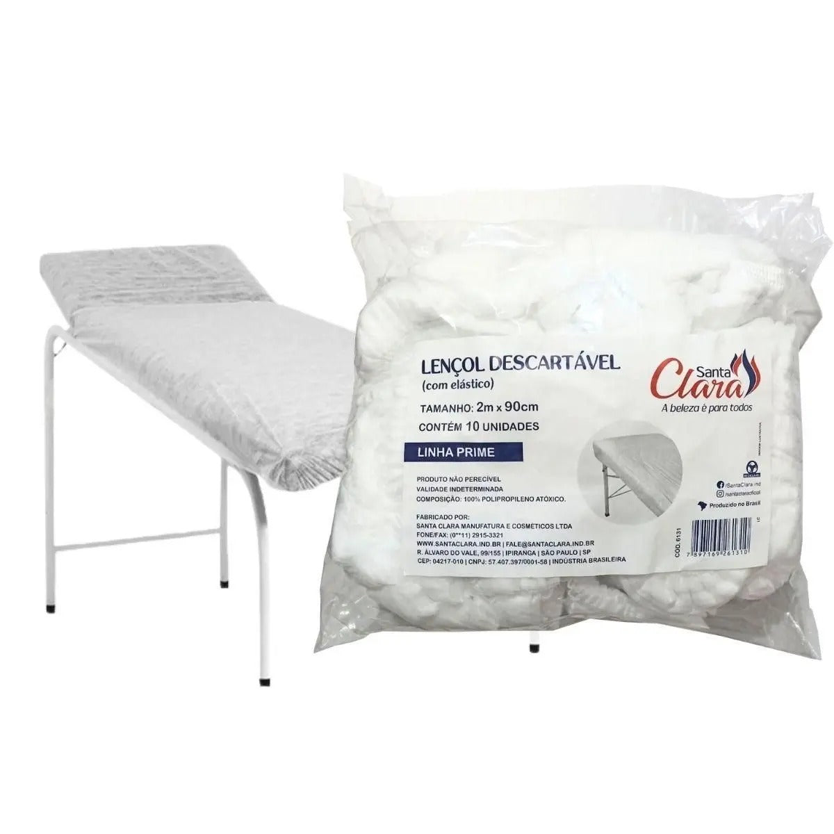 LENÇOL DESCARTÁVEL LINHA PRIME SANTA CLARA- 10UND INVILA - Tudo para unhas em gel
