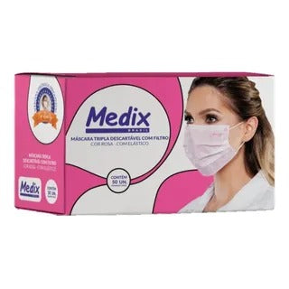MASCARA TRIPLA MEDIX ROSA 50UN INVILA - Tudo para unhas em gel