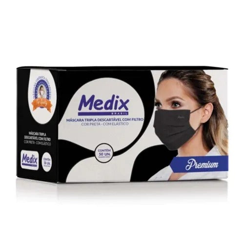 MASCARA TRIPLA MEDIX PRETA 50UN INVILA - Tudo para unhas em gel