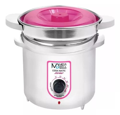 TERMOCERA MEGA BELL COM REFIL- 400g- BRANCA E ROSA INVILA - Tudo para unhas em gel