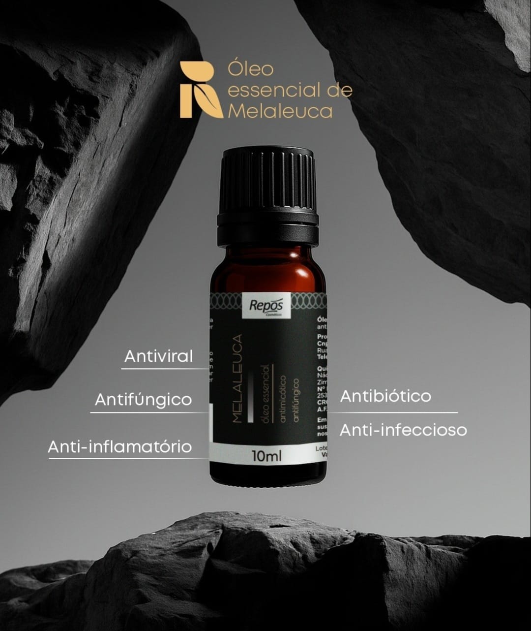 OLEO ESSENCIAL MELALEUCA REPOS 10ML INVILA - Tudo para unhas em gel