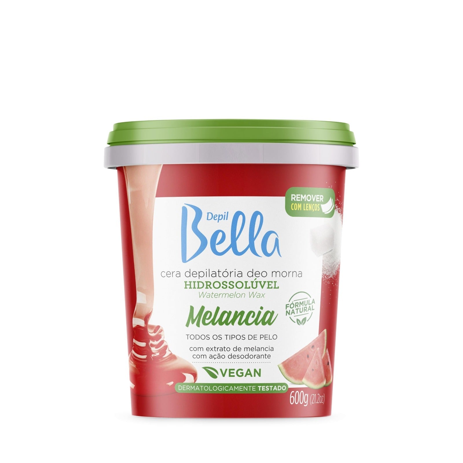 CERA HIDROSSOLUVEL MELANCIA DEPIL BELLA 600G INVILA - Tudo para unhas em gel