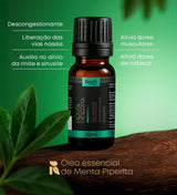OLEO ESSENCIAL MENTA PIPERITA REPOS 10ML INVILA - Tudo para unhas em gel