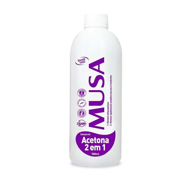 ACETONA 2x1 MUSA- 500 ML INVILA - Tudo para unhas em gel