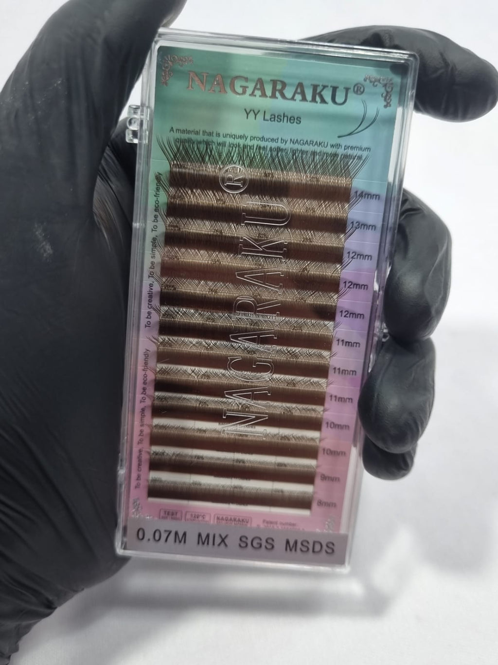 CÍLIOS NAGARAKU 0.07M MARROM- MIX 8-14mm INVILA - Tudo para unhas em gel