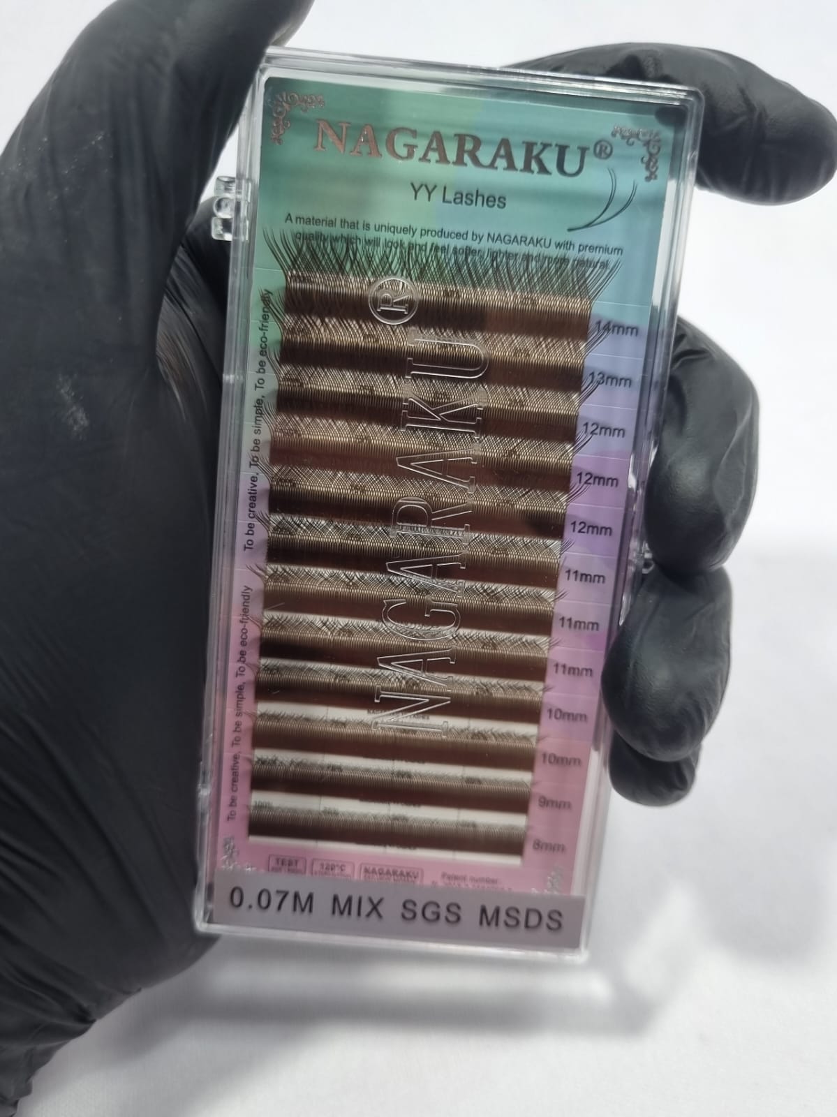 CÍLIOS NAGARAKU 0.07M MARROM- MIX 8-14mm INVILA - Tudo para unhas em gel