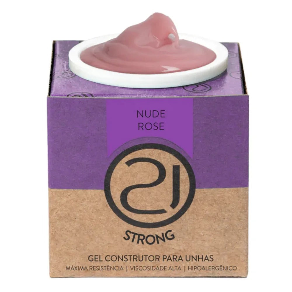 GEL NAILS 21 STRONG NUDE ROSE 34G INVILA - Tudo para unhas em gel