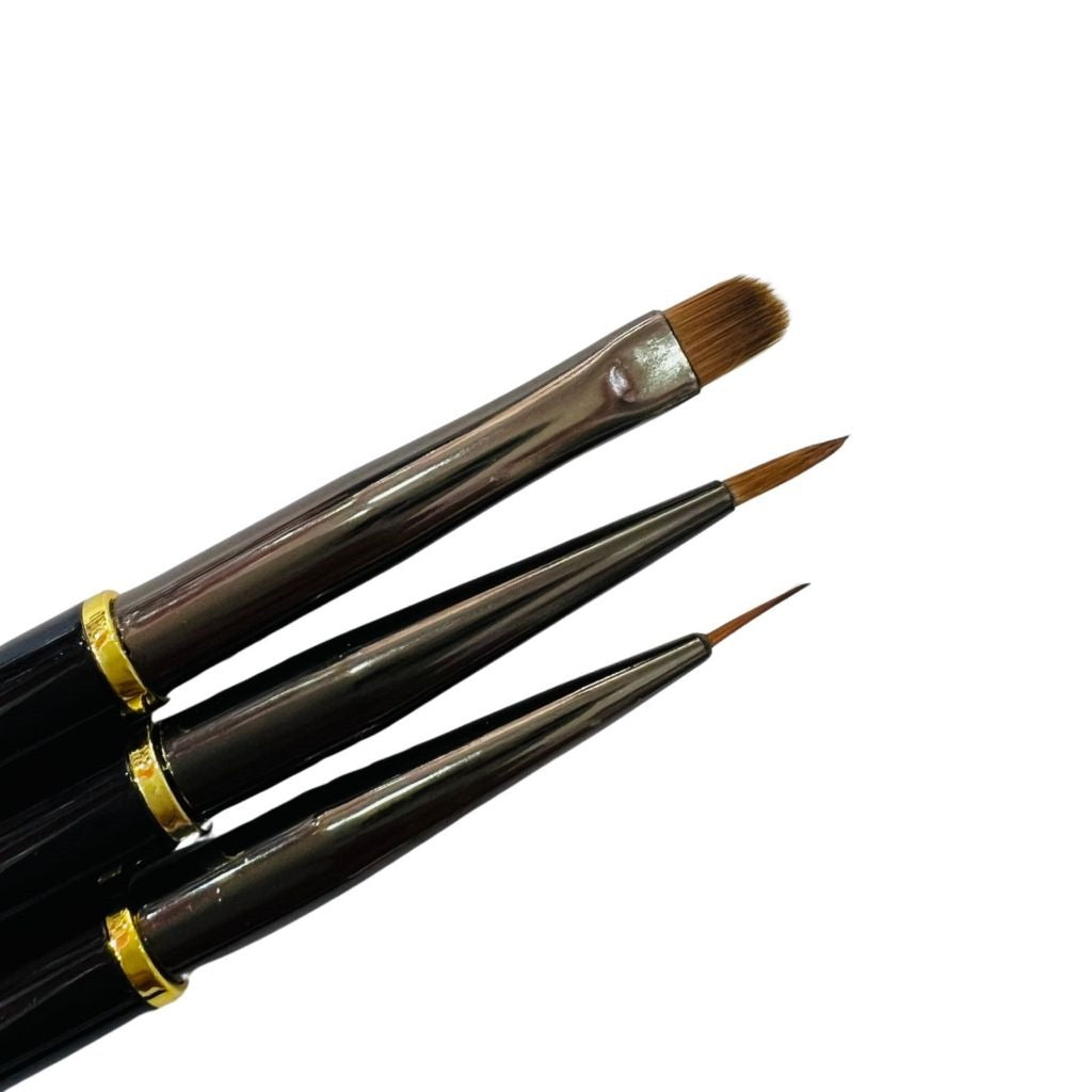 KIT PINCEL PRETO 3UND INVILA - Tudo para unhas em gel