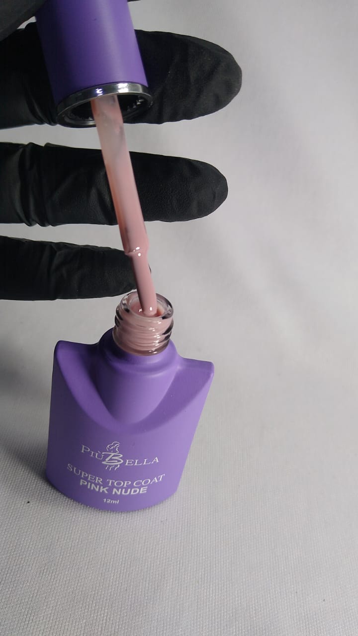 SUPER TOP COAT PIU BELLA PINK NUDE 12ML INVILA - Tudo para unhas em gel