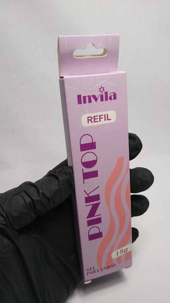 GEL INVILA REFIL PINK TOP 15G INVILA - Tudo para unhas em gel