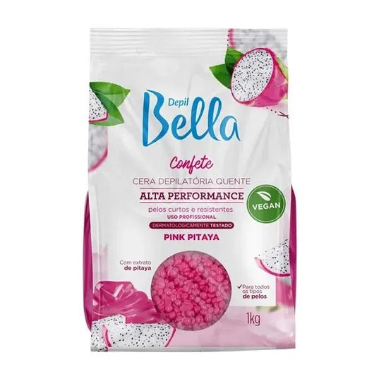 CERA CONFETE PINK PITAYA DEPIL BELLA 1KG INVILA - Tudo para unhas em gel