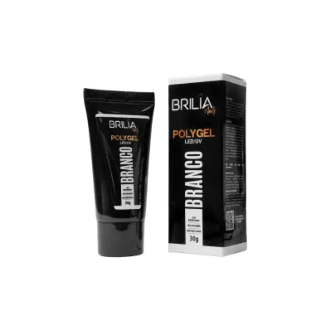 POLY GEL BRILIA BRANCO 30G INVILA - Tudo para unhas em gel