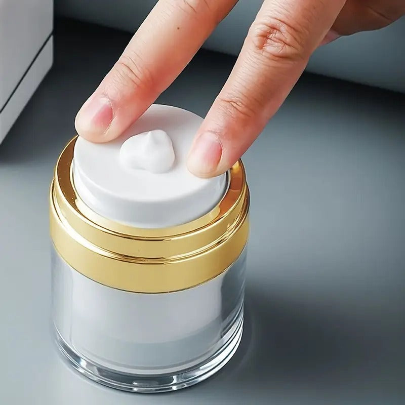 PUMP POTE BRANCO C/DOURADO PEQUENO 15G INVILA - Tudo para unhas em gel