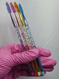 PINCEL CHANFRADO C/ ESCOVINHA COLORIDO- UNITÁRIO INVILA - Tudo para unhas em gel