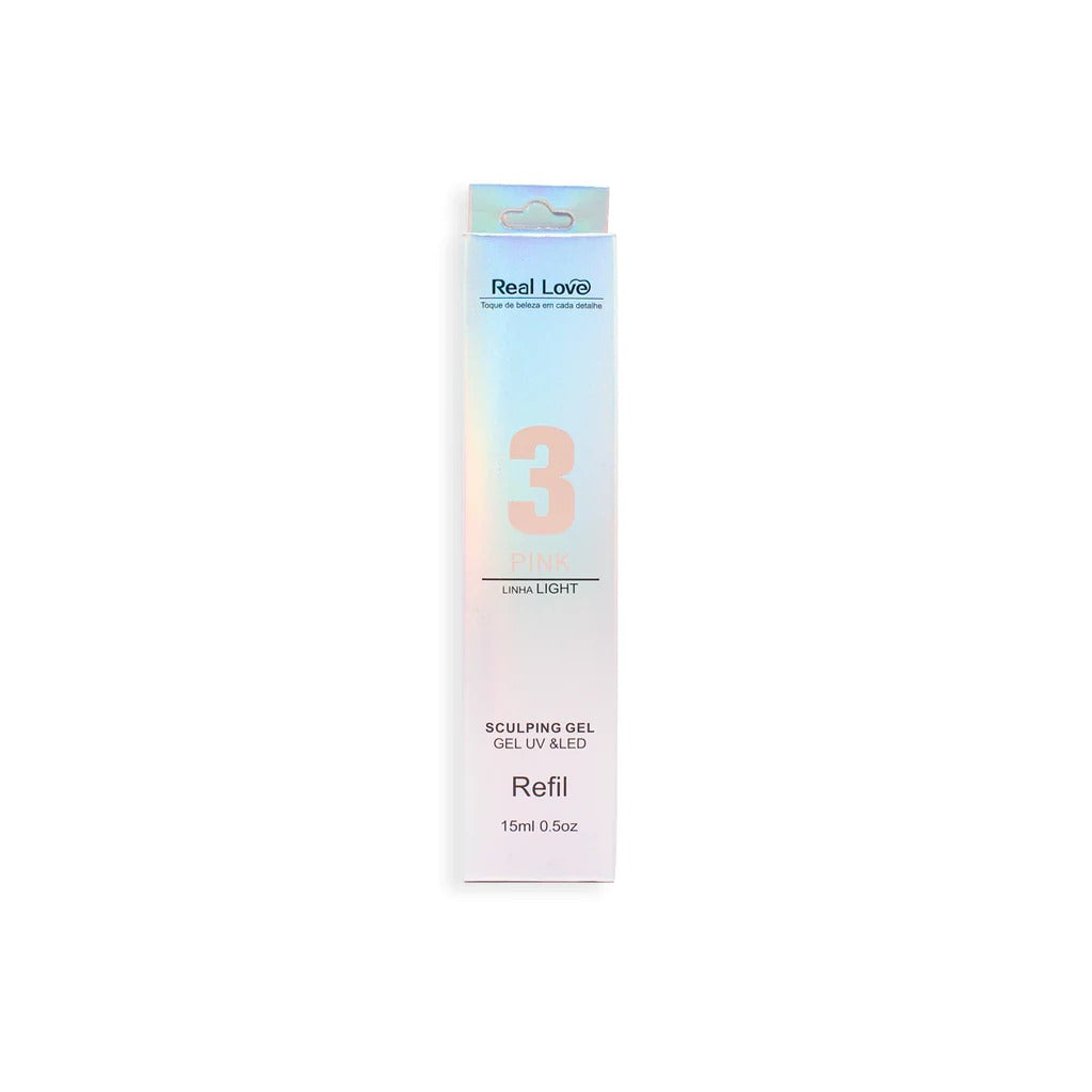 REFIL GEL LIGHT  3 PINK 15ML - REAL LOVE INVILA - Tudo para unhas em gel