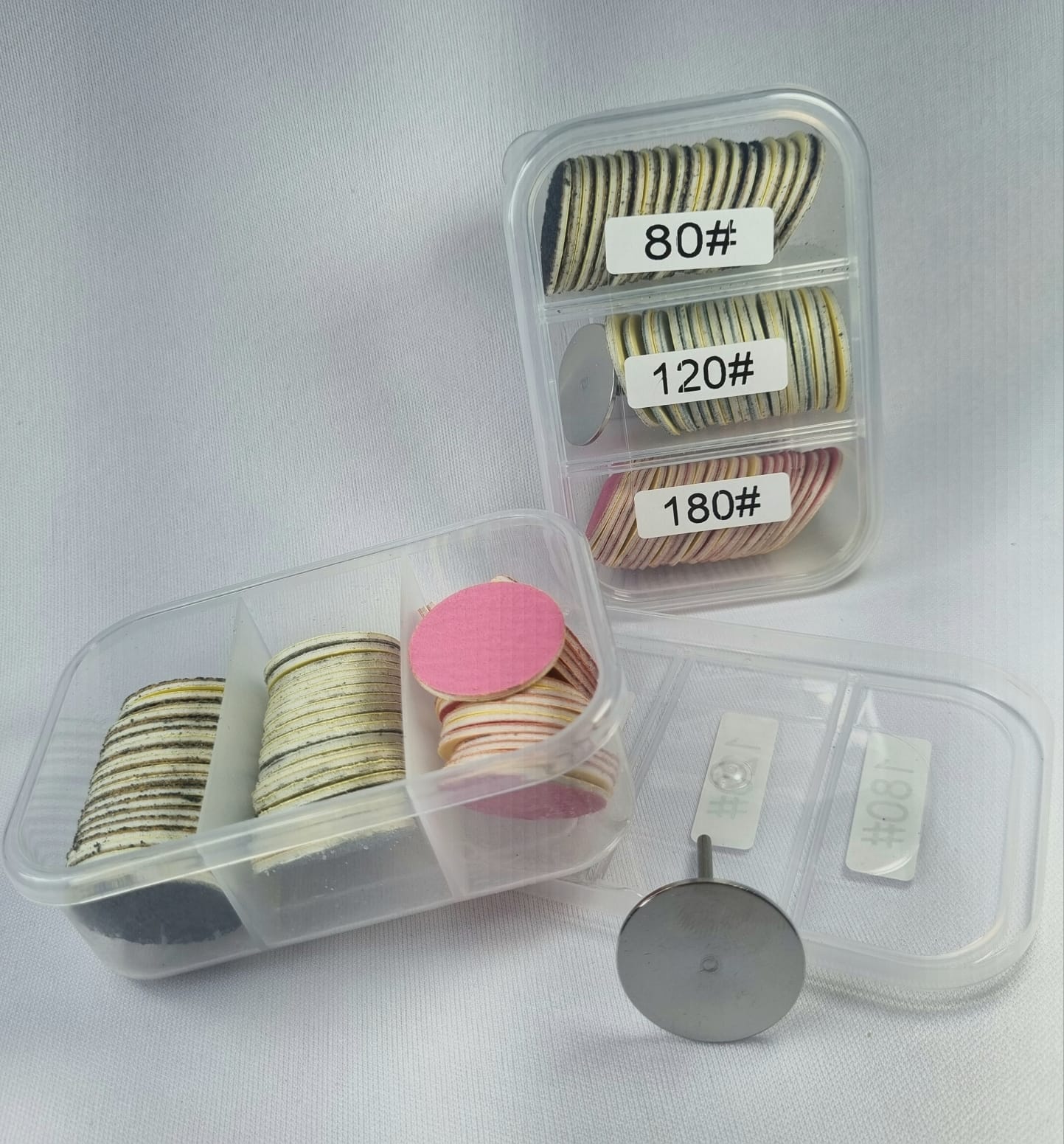 KIT BROCA DISCO MANDRIL COM REFIL 80-120-180 INVILA - Tudo para unhas em gel
