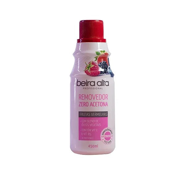 REMOVEDOR ZERO ACETONA FRUTAS VERMELHAS 450ML - BEIRA ALTA INVILA - Tudo para unhas em gel