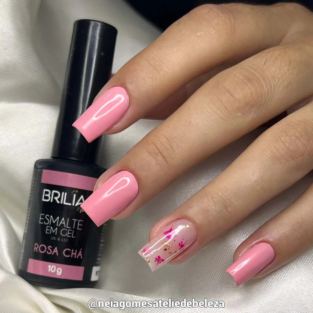 ESMALTE BRILIA ROSA CHÁ 10G INVILA - Tudo para unhas em gel