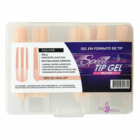 SPEED TIP GEL SQUARE PIU BELLA- NUDE- 104 UND INVILA - Tudo para unhas em gel