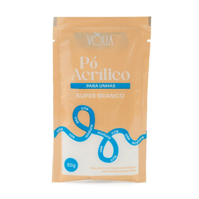 PÓ ACRÍLICO VOLIA- 30g- SUPER BRANCO INVILA - Tudo para unhas em gel